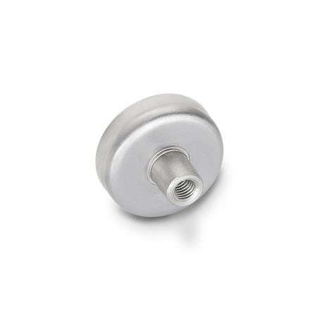 Otto Ganter Stainless Steel Retaining Magnet Disc Shaped with Female Thread, GN 50.25